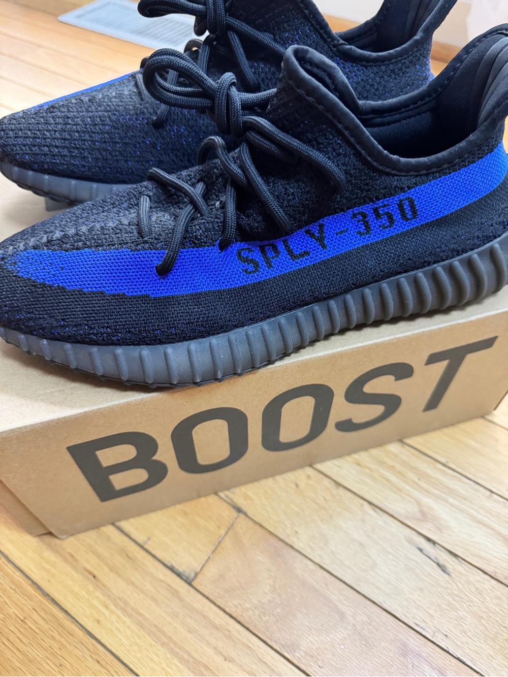 Yezzy 350 adidas Black Sneaker with Blue Accent